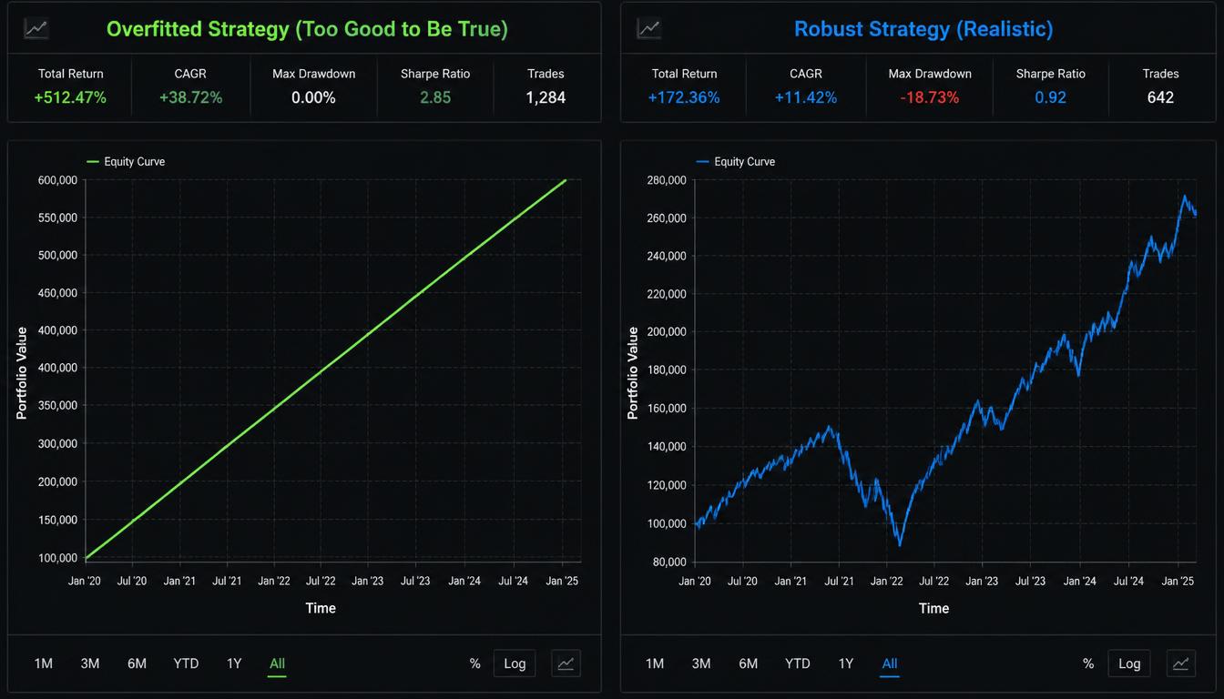 Overfitted vs Robust Equity Curve